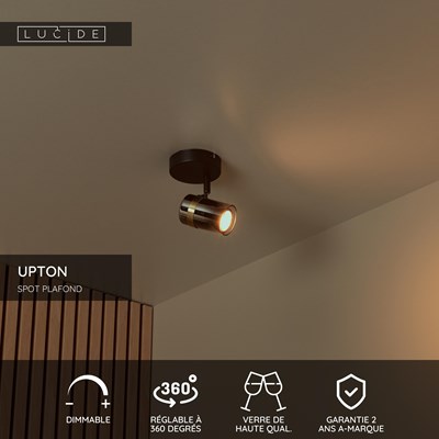 Lucide UPTON - Spot plafond - 1xGU10 - Fumé